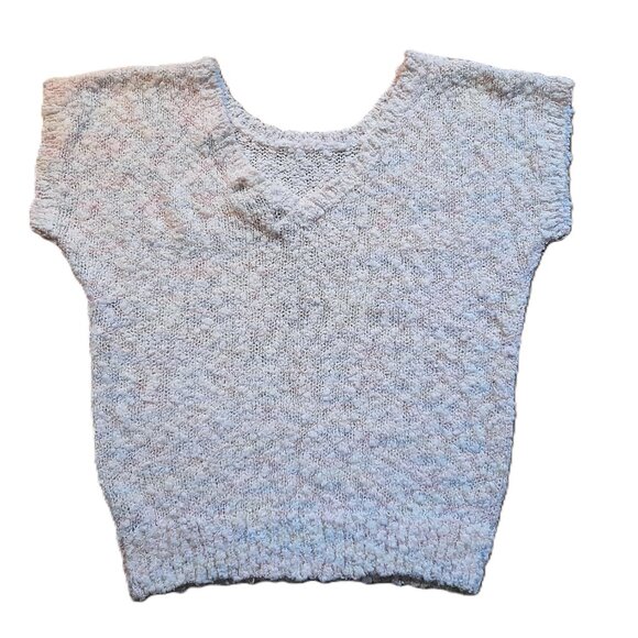 Vintage 80s Knit Boucle Sweater Top Size Small 37"B Pullover Pastel - Picture 15 of 15